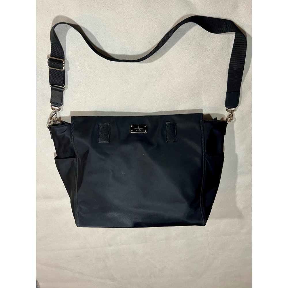 Kate Spade New York Black Nylon Diaper Bag Messenger Shoulder Bag